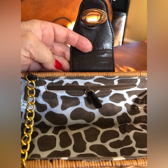 Brown Leather and Straw Clutch/Handbag - Picture 5 of 12